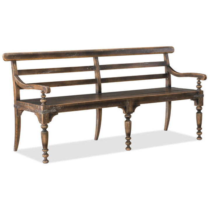 Hill Country Helotes Dining Bench in Dark Wood