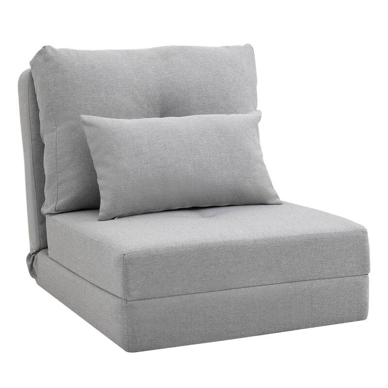 Light Grey Floor Seat: Convertible Folding Chair/Sofa Bed