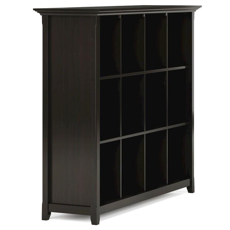 Simpli Home Amherst Solid Wood 12 Cube Storage Bookcase In Hickory Brown