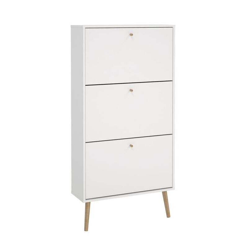 Tvilum Bodo 3 Drawer Shoe Storage Cabinet,  White
