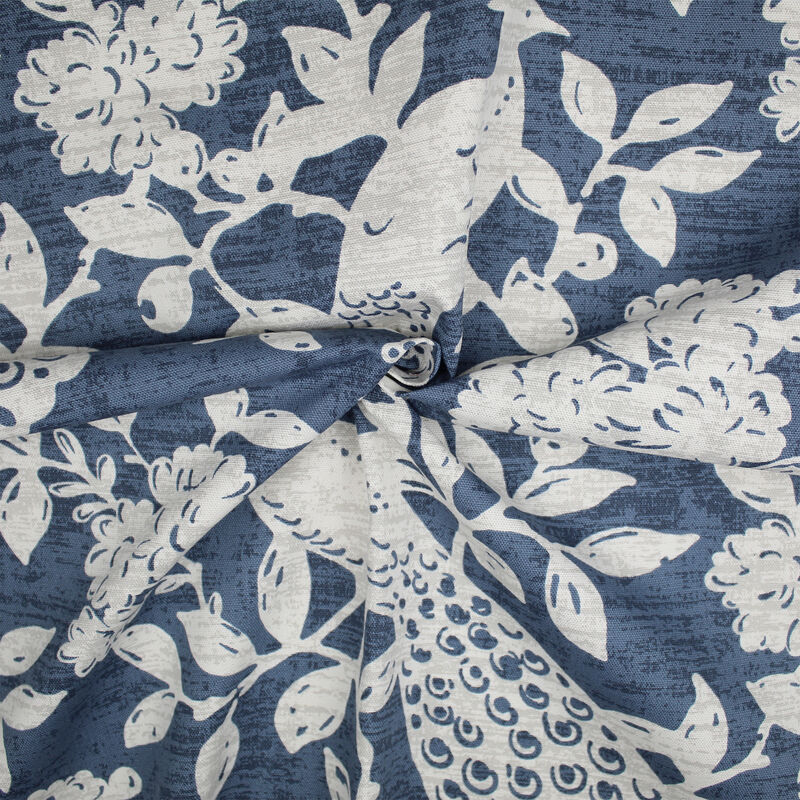 6ix Tailors Fine Linens Lark Navy Pole Top Drapery Panel Pair