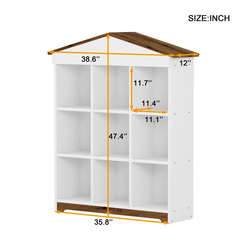 Merax House-shaped Storage Rack Kids Bookcase