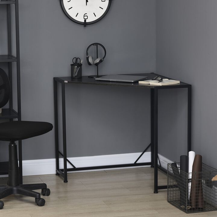 Gray Office Corner: Minimalist Writing Nook with Durable Metal Frame