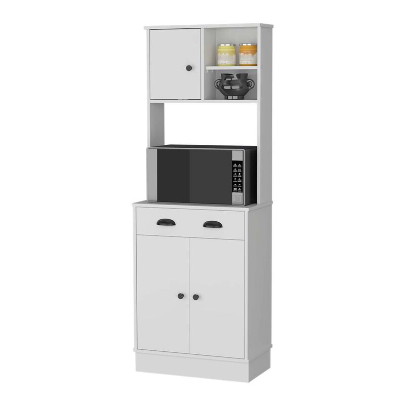 Palmer 2-Door Cabinet Microwave Kitchen Pantry In White