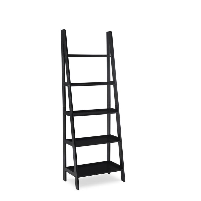 Linon Acadia Ladder Bookshelf, Black