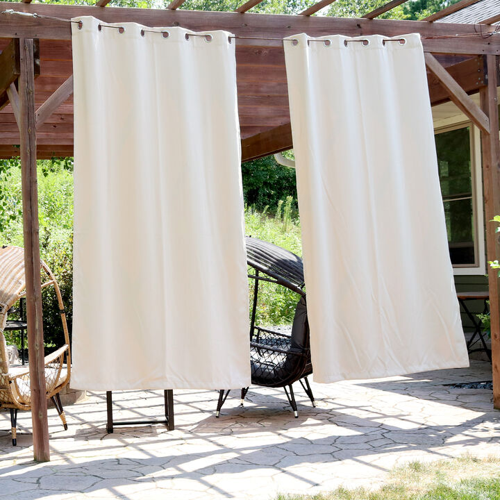 Sunnydaze Room Darkening Curtain Panel - Beige - 52 in x 96 in - Set of 2
