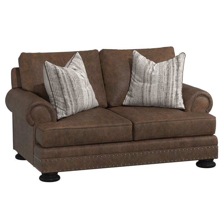 Living Foster Leather Loveseat