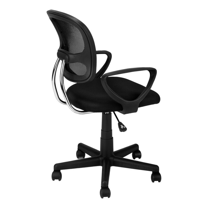 Monarch Specialties I 7260 Office Chair, Adjustable Height, Swivel, Ergonomic, Armrests, Computer Desk, Work, Juvenile, Metal, Mesh, Black, Contemporary, Modern