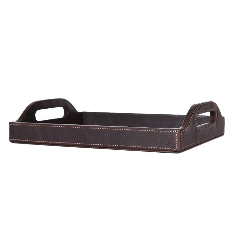 Ombra Leather Serving Tray - Brown