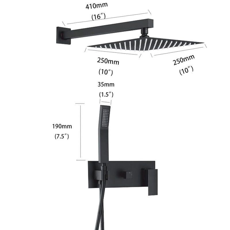 Hot Sale Matte Black Wall Mounted Bathroom Complete Shower Set