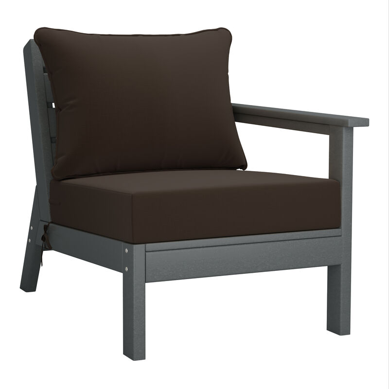 WestinTrends Outdoor Patio HDPE Sectional Sofa with Patio Cushions