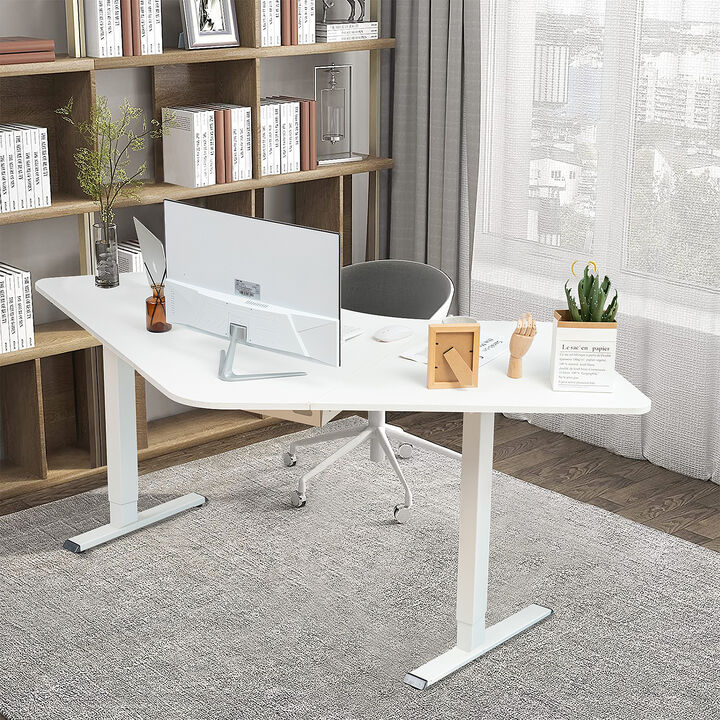 Costway Electric Sit Stand Desk Frame Dual-motor Height-adjustable Standing Desk Base with 3 Memory Positions & Touch Control Panel Home Office Black