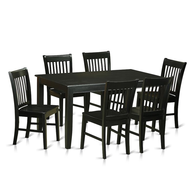 East West Furniture 7  Pc  Dining  room  set  -Kitchen  Table  and  6  Dining  Chairs