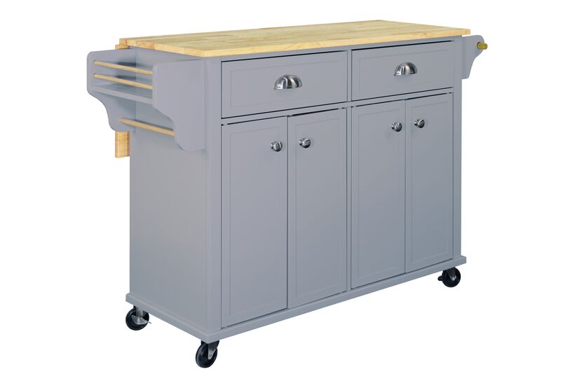 Streamdale Cambridge Wood Top Kitchen Island With Storage 0001