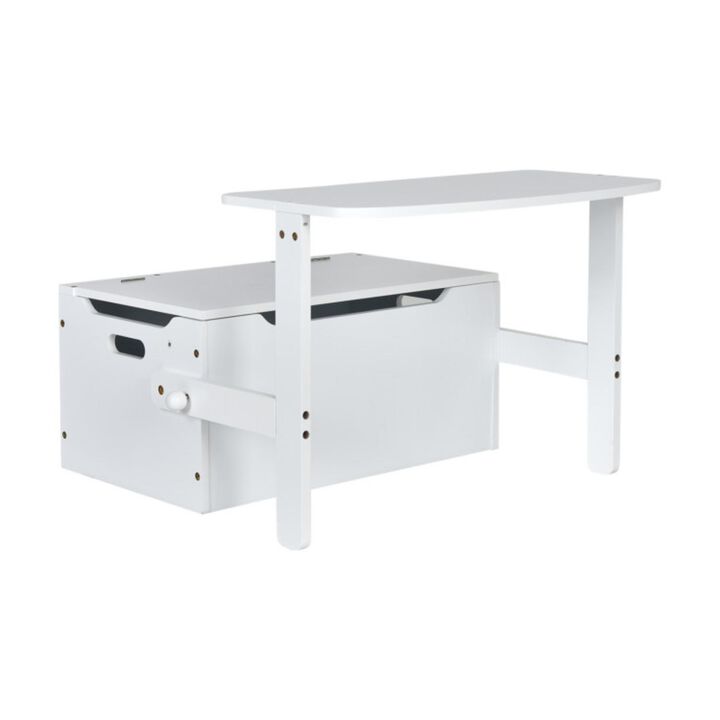 Hivvago 3-in-1 Kids Convertible Storage Bench Wood Activity Table and Chair Set