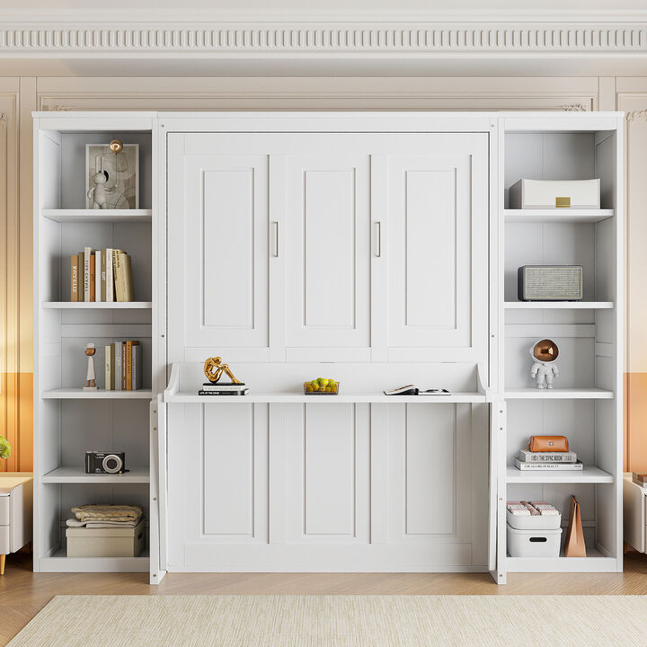 Merax Murphy Bed with Desk and Bookshelf