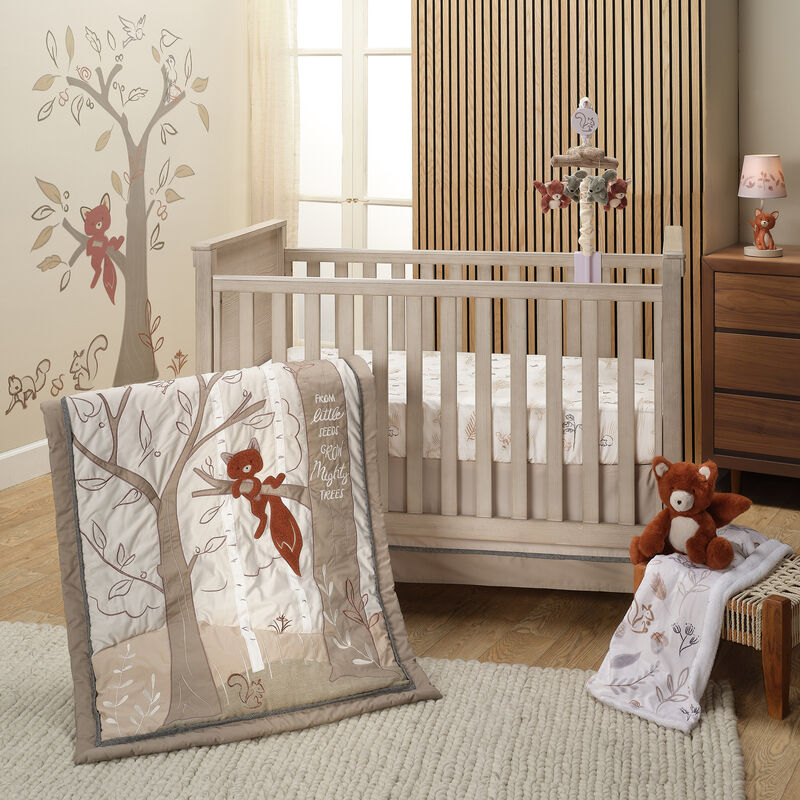 Lambs & Ivy Treetop Fox Beige Tree w/ Woodland Animals Wall Decals/Stickers