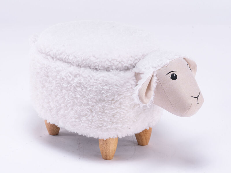 White Sheep Storage Ottoman