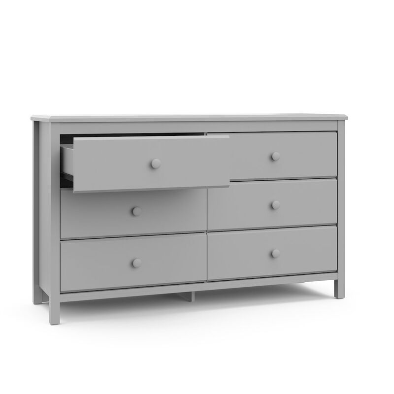 Storkcraft Alpine 6 Drawer Double Dresser (Pebble Gray)