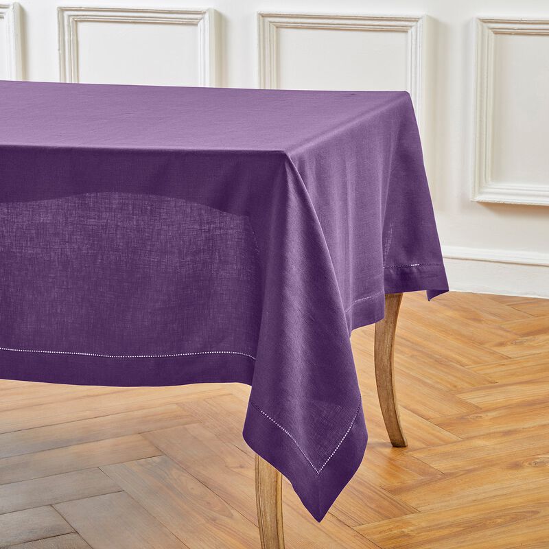 Solino Home 100% Pure Linen Tablecloth | Classic Hemstitch