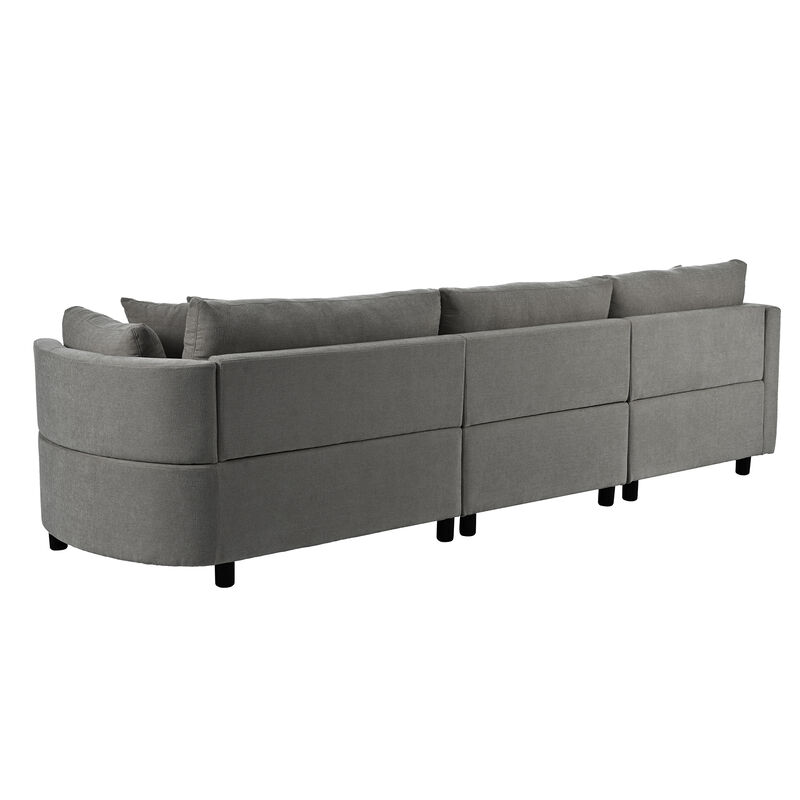 Merax Modern Fabric Sofa with Three Pillows