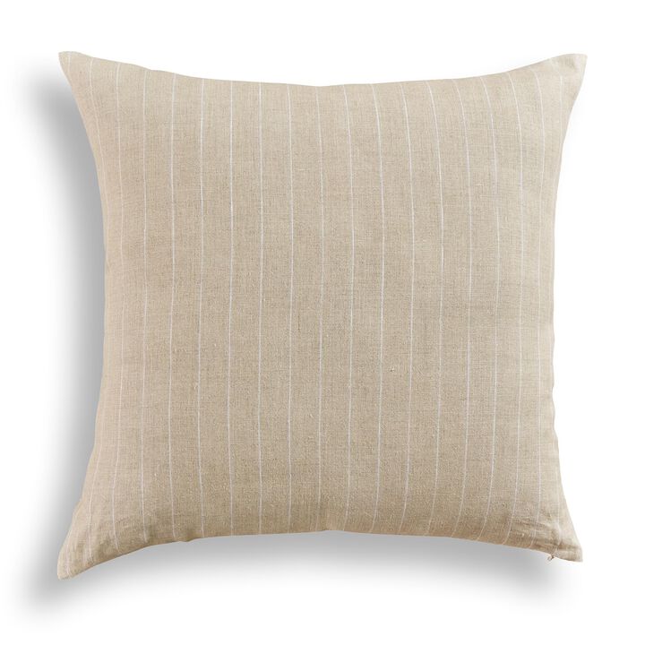 Solino Home Decorative Linen Pillow Cover 20 x 20 Inch - 100% European Flax Throw Pillow Case with Invisible Zipper | Montauk