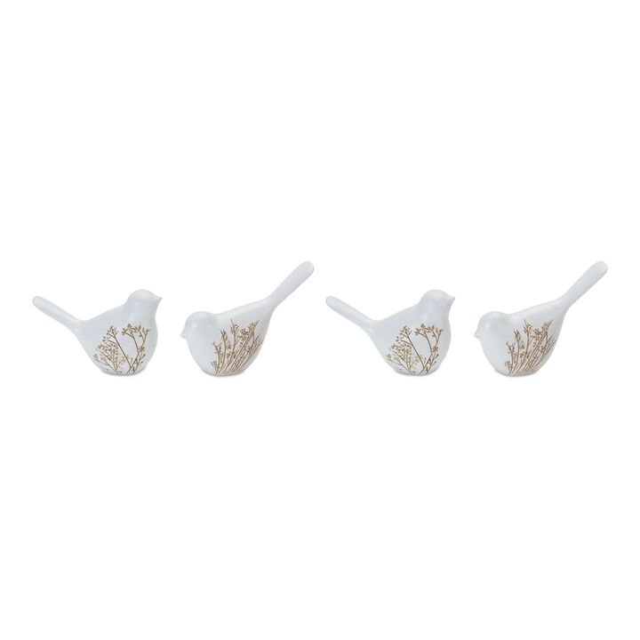Set of 4 Bird Figurines Decorative Garden or Home Decor Accents