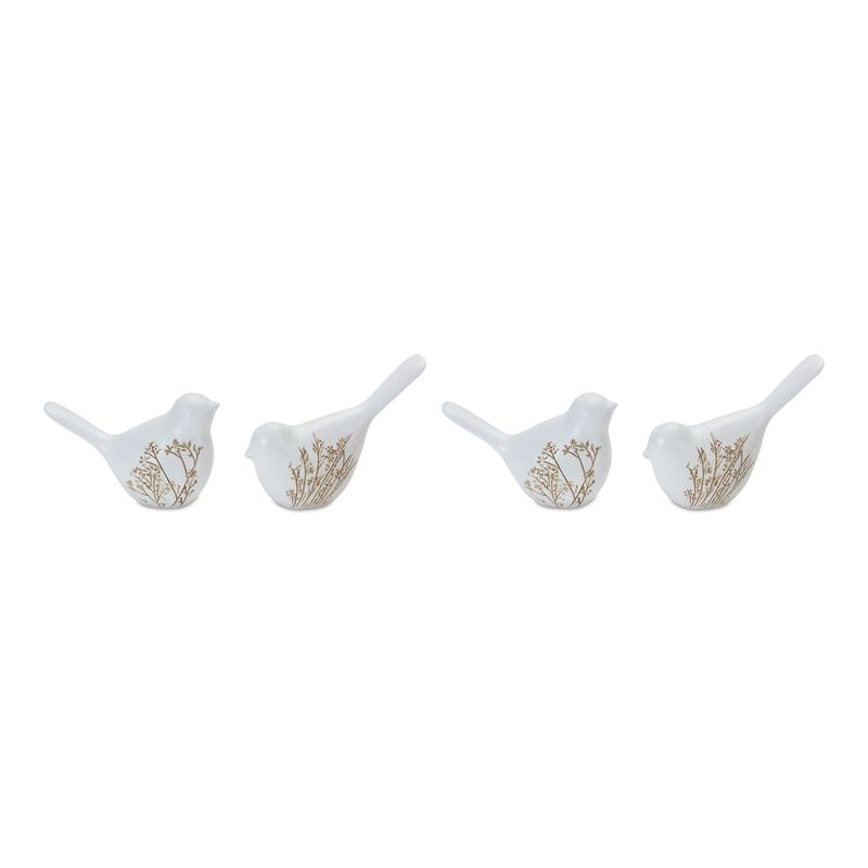 Set of 4 Bird Figurines Decorative Garden or Home Decor Accents