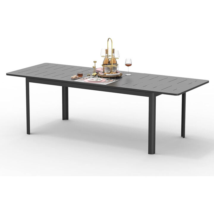 Outdoor Expandable Metal Table for 6-8 People