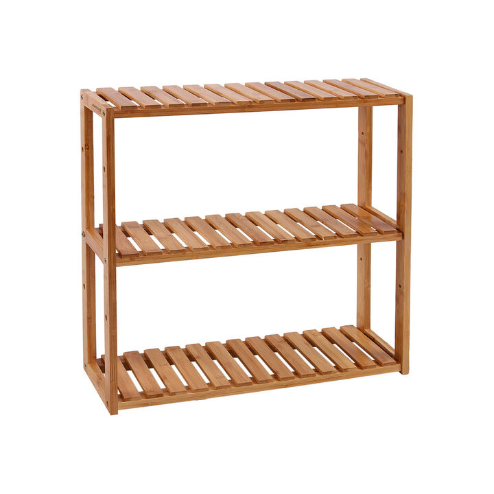 Stylish Adjustable Bamboo 3-Tier Rack for Bathroom, Kitchen, and Living Room Storage Solution