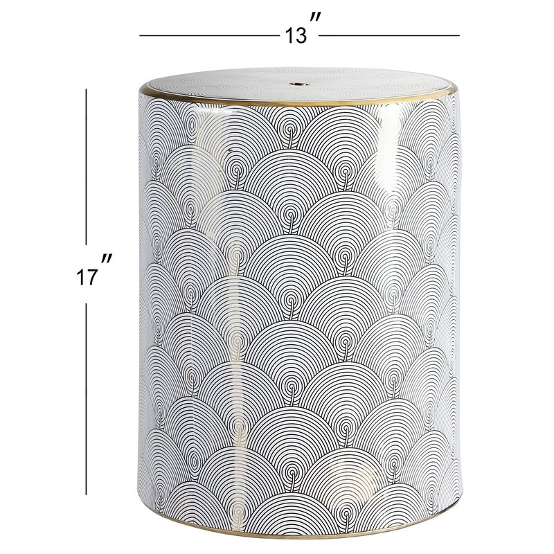 Fish Scale Modern Ceramic Garden Stool