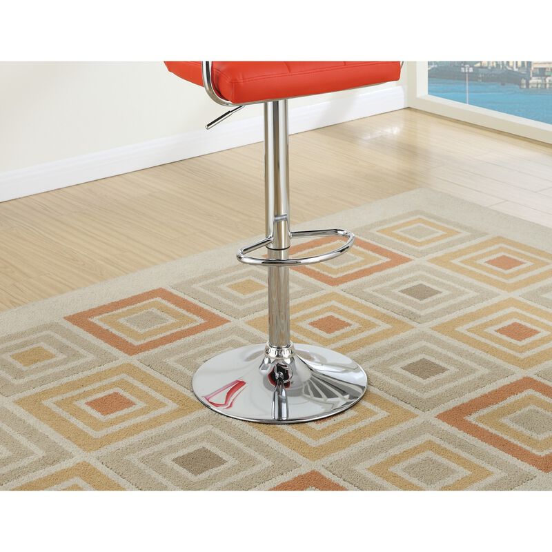 Set of 2 Contemporary Style Faux Leather Barstools