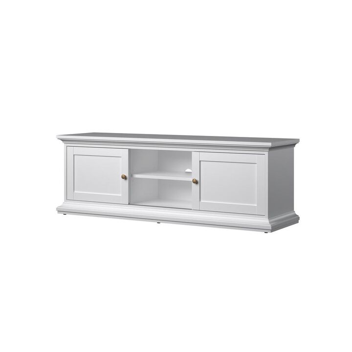 Tvilum Sonoma 2 Sliding Door TV Stand, White
