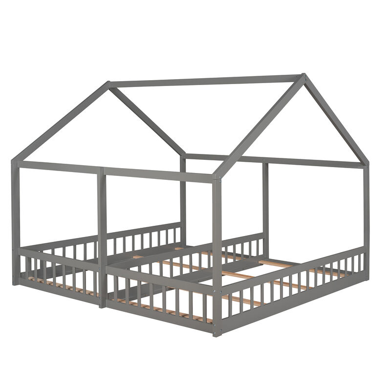 Merax House Platform Beds  with 2 Shared Beds