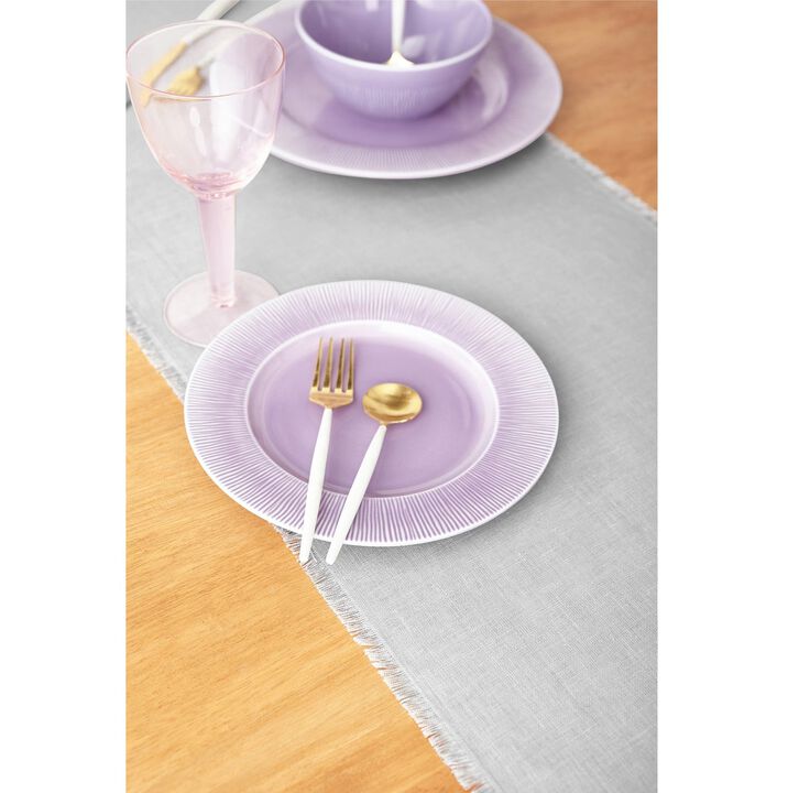 Solino Home 100% Pure Linen Table Runner 14 x 60 Inch | Fringe