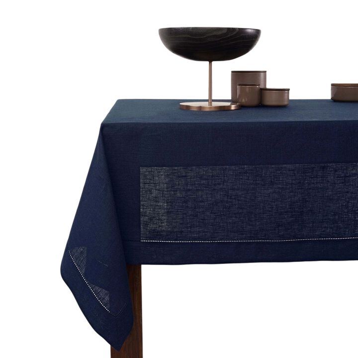 Solino Home 100% Pure Linen Tablecloth | Classic Hemstitch