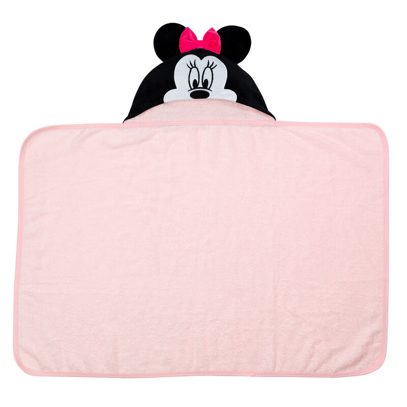 Lambs & Ivy Disney Baby Minnie Mouse Pink Cotton Hooded Baby Bath Towel