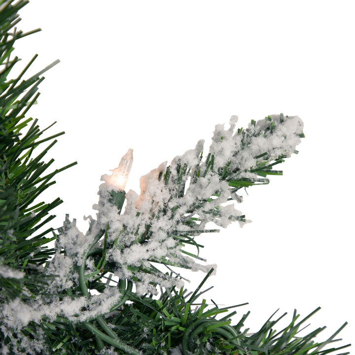 9' x 10" Pre-lit Flocked Madison Pine Artificial Christmas Garland  Clear Lights