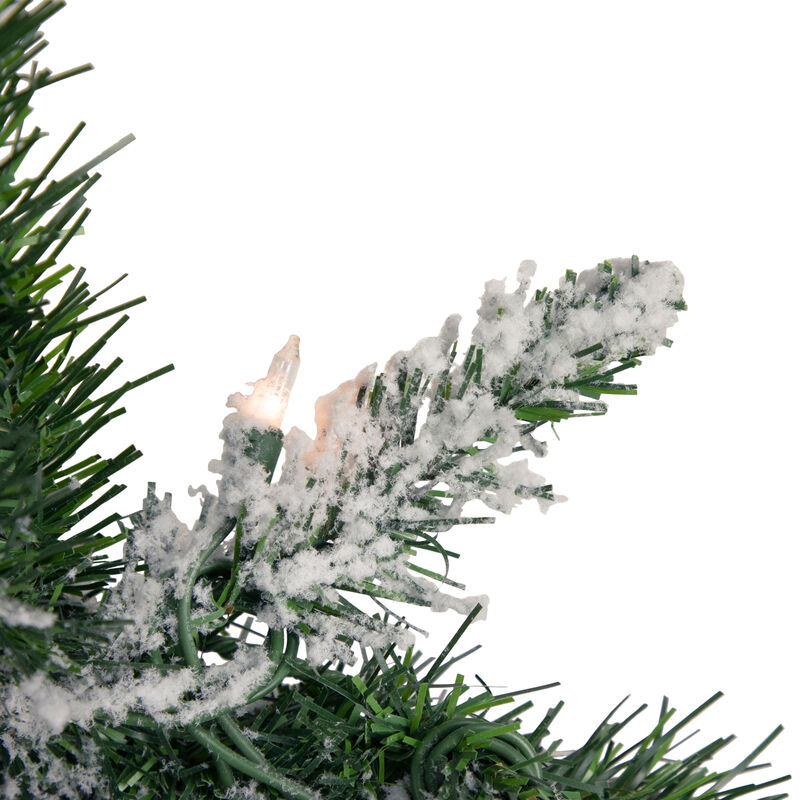 9' x 10" Pre-lit Flocked Madison Pine Artificial Christmas Garland  Clear Lights