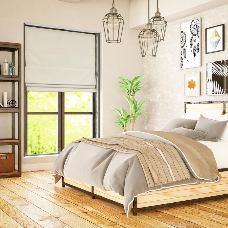 Versailles Augustus Cordless Roman Blackout Shades For Windows Insides/Outside Mount 38" x 63" Ivory