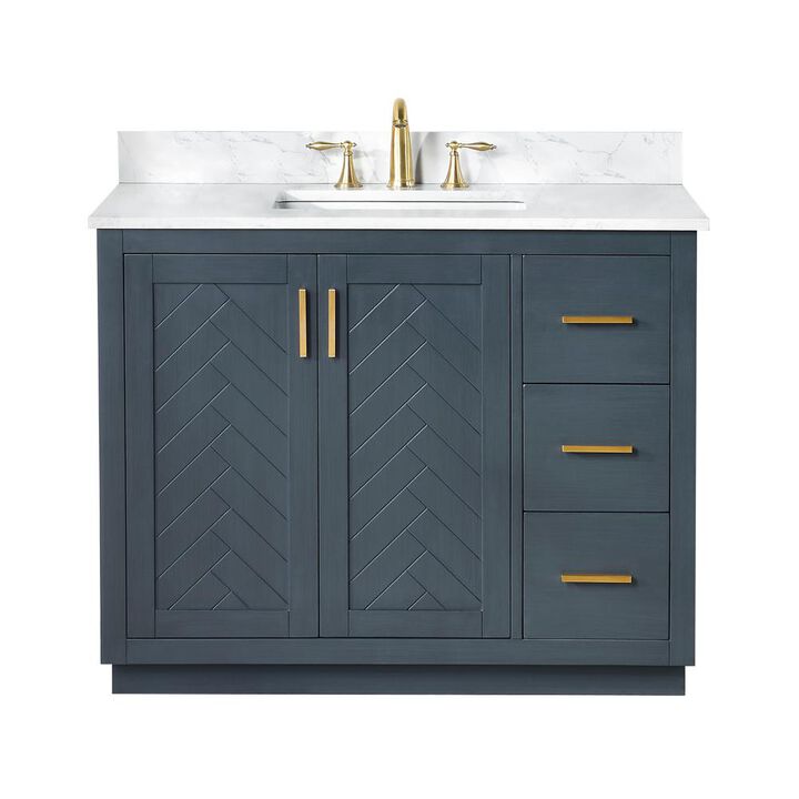 Altair 42 Single Bathroom Vanity Set in Classic Blue without Mirror