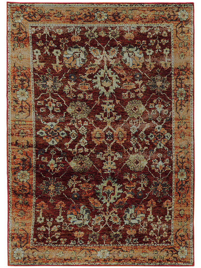 Andorra 5'3" x 7'3" Red Rug
