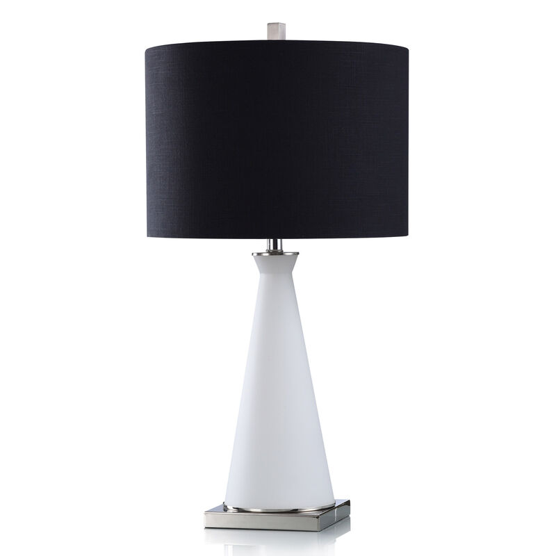 Polished Nickel Glass Lamp I