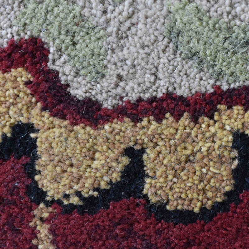 RUGSOTIC CARPETS HAND TUFTED WOOL ECO-FRIENDLY AREA RUGS  - 5'x8', Rectangle Shape, Charcoal, Floral Modern Design, High Pile Thick Handmade Anti Skid Area Rugs for Living Room, Bed Room (K03069)