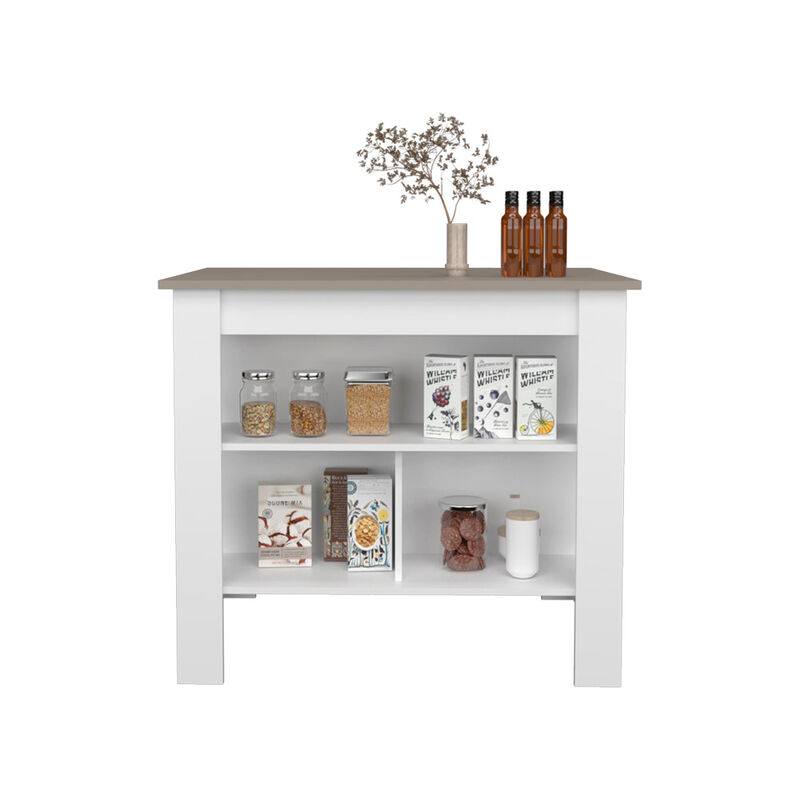 Kitchen Island Ada, Kitchen, Taupe / White