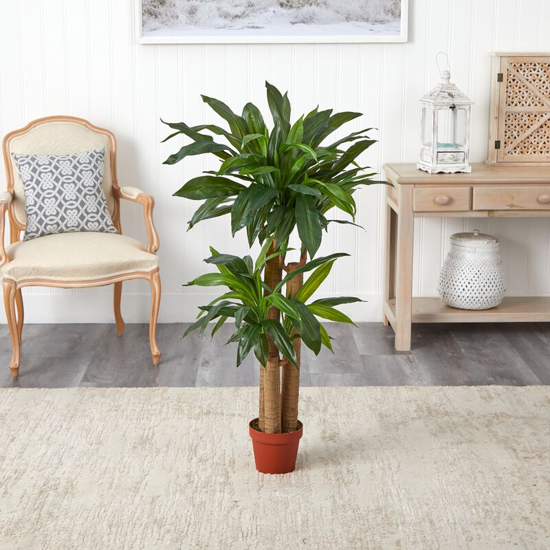 Nearly Natural 4-ft Corn Stalk Dracaena