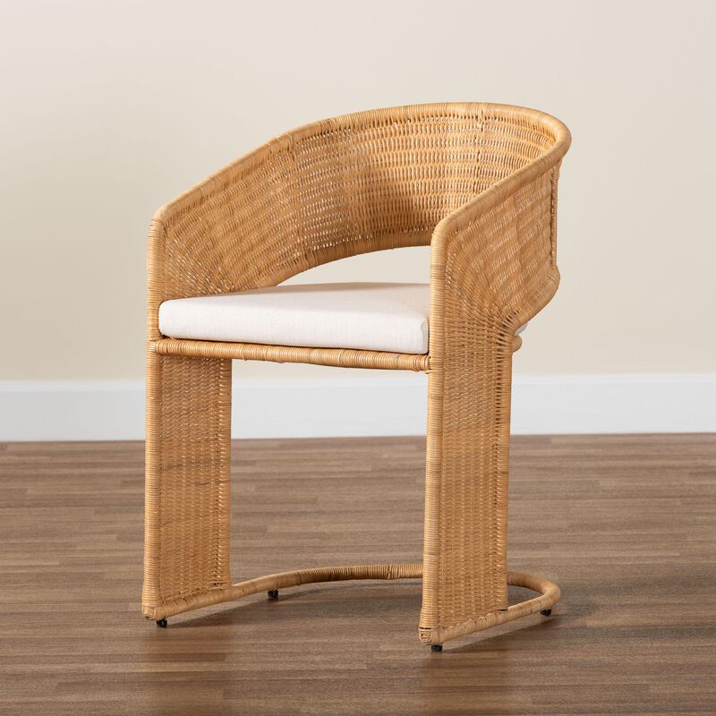 bali & pari Palm Bohemian Light Honey Rattan Dining Chair