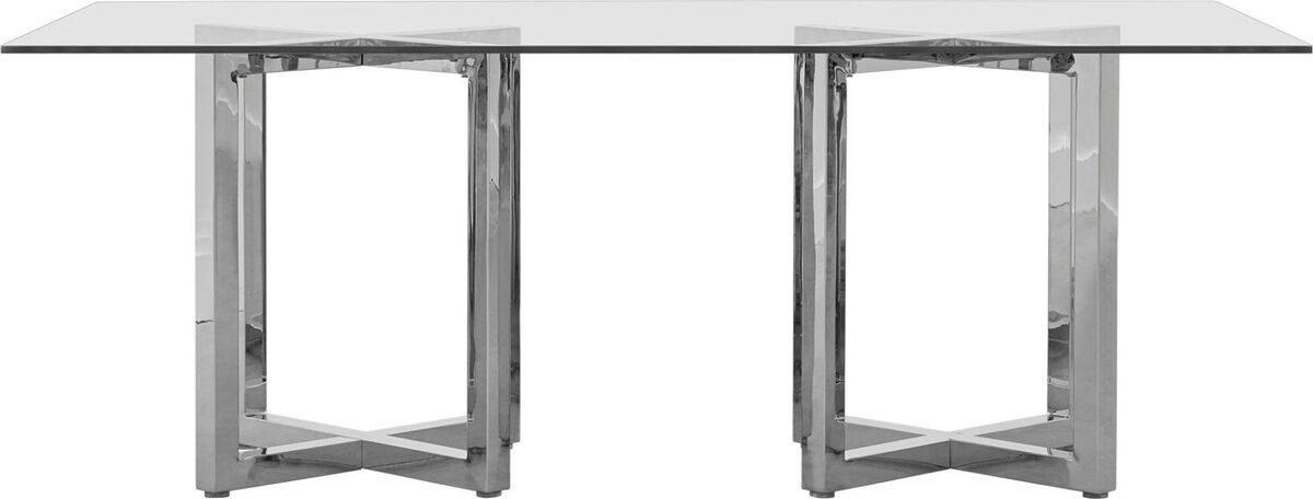 Modus Furniture International|Modus Direct Ship|Amalfi Rect Dine Tbl - Gls/chr|Dining Rect Tbl