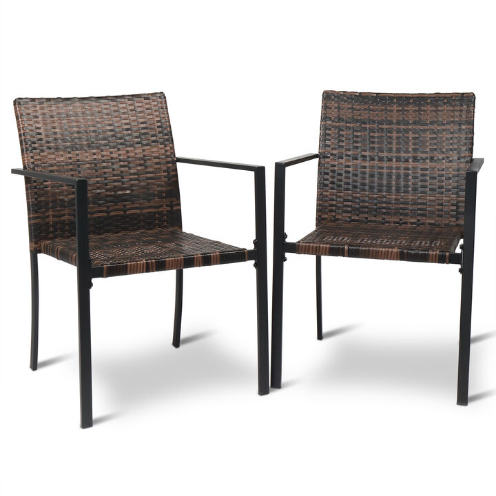Set of 2 Stackable Outdoor Dining Chairs – Space-Saving Patio Seating for Garden & Deck