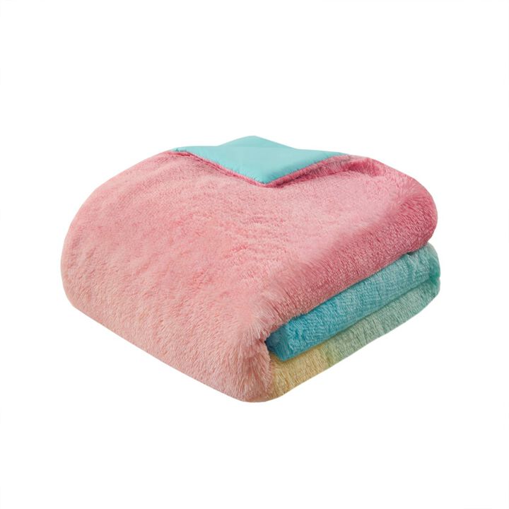 Gracie Mills Herman Ombre Shaggy Faux Fur Comforter Set